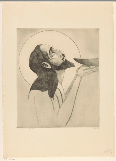 Johannes de Doper Døperen Johannes (original tittel) av Lodewijk Schelfhout (signed by artist)