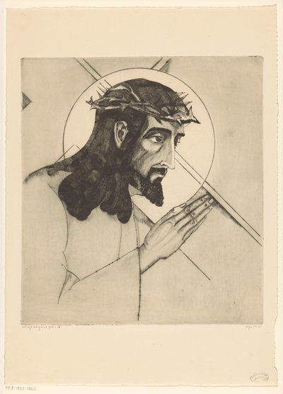 Kruisdraging Christ portant la croix (originaltittel) av Lodewijk Schelfhout (signed by artist)