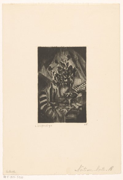 Stilleven Nature morte (original tittel på objekt) av Lodewijk Schelfhout (signed by artist)