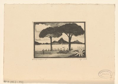 Twee gutt The Two Trees (original tittel) av Lodewijk Schelfhout (signed by artist)