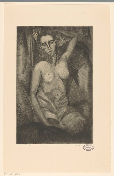 sittende kvinne Femme assise (original tittel) av Lodewijk Schelfhout (signed by artist)