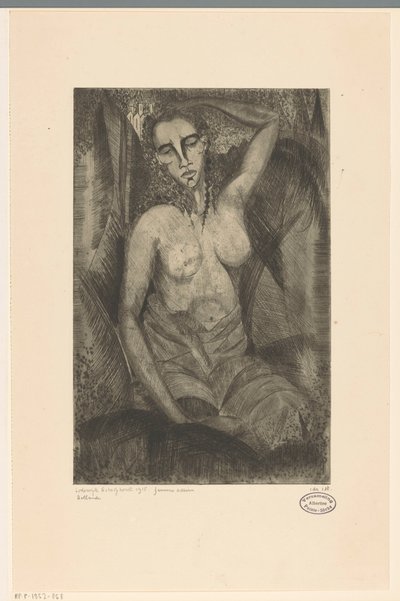 Sittende kvinne Femme assise (originaltittel på objekt) av Lodewijk Schelfhout (signed by artist)