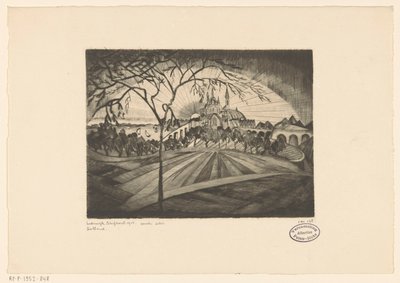 Solnedgang Coucher de soleil (original tittel på objekt) av Lodewijk Schelfhout (signed by artist)