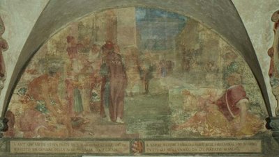 St. Antoninus vekker en ungdom fra Filicaia-familien fra de døde (fresco) av Lodovico Buti