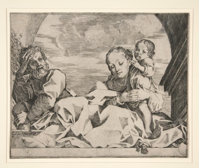 Den hellige familie av Lodovico Carracci