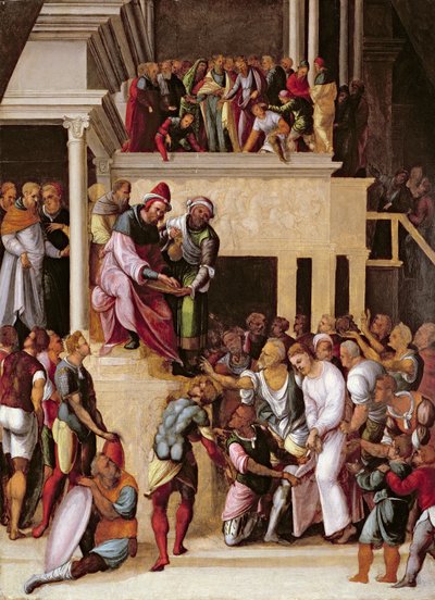 Kristus før Pilatus, ca. 1530 av Lodovico Mazzolino