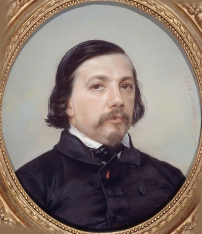 Portrett av poeten Théophile Gautier 1811-1872, 1850. av Léon Riesener
