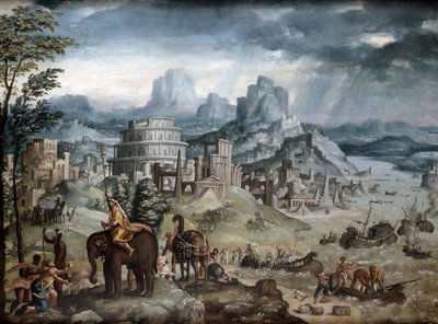 Slaget ved Lake Trasimene (olje på lerret) av Léonard Thiry