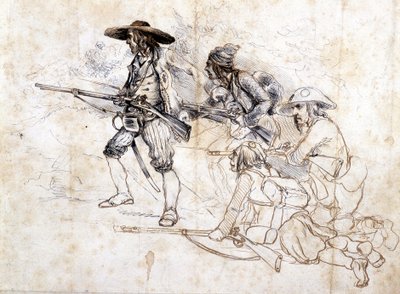 Chouan-soldater - tegning av Léonce Pepetit, B.M. de Dinan av Léonce Justin Alexandre Petit