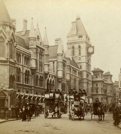 Law Courts, Strand, London, slutten av 1800-tallet. av London Stereoscopic and Photographic Co