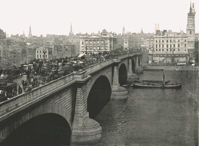 London Bridge ser nordover, 1895. av London Stereoscopic and Photographic Co