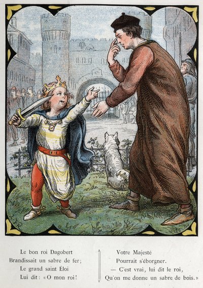 Illustration by Lorenz Frolich (1820-1908) for the popular song “The Good King Dagobert””. Edition J. Hetzel.Around 1880. av Lorens Frolich