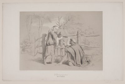 I Kongsgården, pag. 65, illustrasjon til Christian Winthers "Flight of the Deer" av Lorenz Frølich