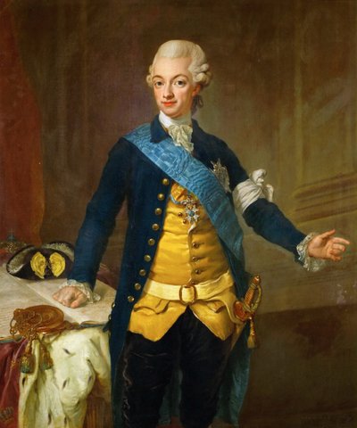 Portrait of Gustav III of Sweden, 1771   1191074   no       norwegian Successfully Translated  Original: Male Nude (recto); Boots, sketch for The Signing of the Compact of the Mayflower (verso) Translat: Male Nude (recto); Boots, sketch for The Signing of  av Lorenz II Pasch