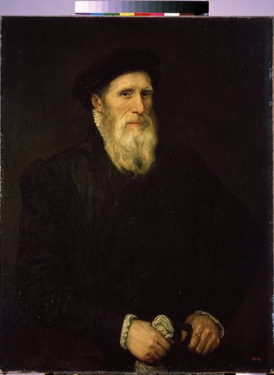""Portrett av en gammel mann"" (Portrett av en gammel mann) Maleri tilskrevet Lorenzo Lotto (1480-1556) rundt 1550 Dim. 93x72 cm St. Petersburg Eremitagemuseum av Lorenzo (attr. to) Lotto