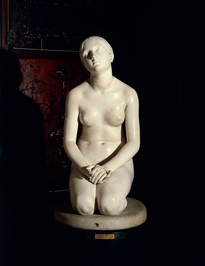 Stol på Gud, av Lorenzo Bartolini (1777-1850), marmorstatue av Lorenzo Bartolini