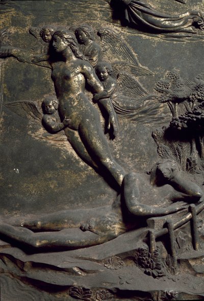 Skapelsen av Eva fra Adamkysten. Detalj av den orientalske døren kalt Paradise, utskjæring av Lorenzo Ghiberti