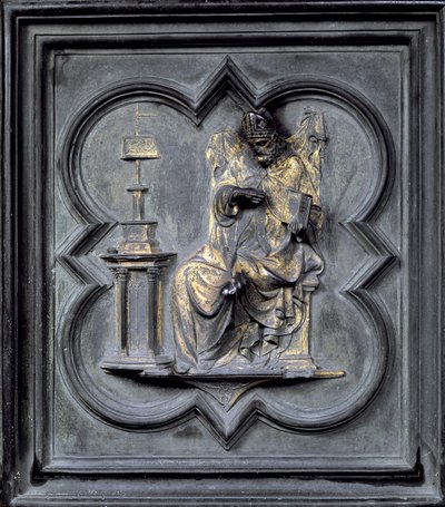 St Augustine, panel H av norddørene til dåpskapellet i San Giovanni, 1403-24 (bronse) av Lorenzo Ghiberti