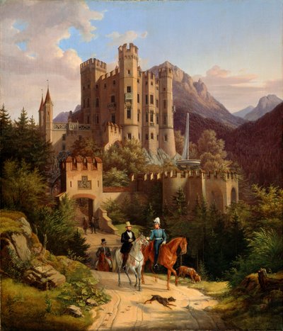 Kronprinsen Maximilian rider i Hohenschwangau', 1838-1839. av Lorenzo II Quaglio