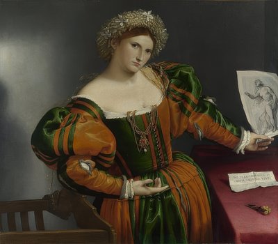 Portrett av en kvinne (Lucretia). Rundt 1530-32 av Lorenzo Lotto