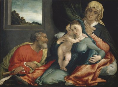 Hellig familie med de hellige Anne og Joachim, 1535? av Lorenzo Lotto