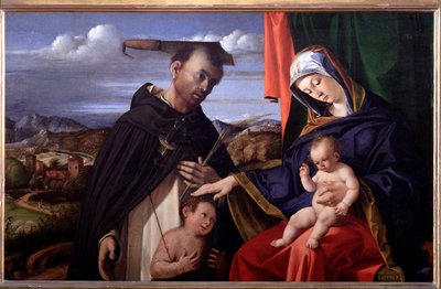 Madonna og barn med St Peter av Verona av Lorenzo Lotto