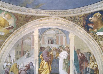 Jomfruens ekteskap, 1525 av Lorenzo Lotto