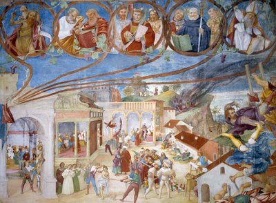 Martyrdom of Saint Barbara, detalj fra Stories of Saint Barbara av Lorenzo Lotto