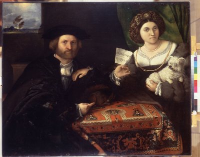Familie portrett. Maleri av Lorenzo Lotto (1480-1556), ca. 1523. Olje på lerret. Venetiansk kunst fra renessansen. Eremitasjemuseet, St. Petersburg av Lorenzo Lotto