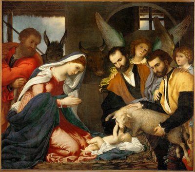 Gjeternes tilbedelse (maleri på lerret) av Lorenzo Lotto