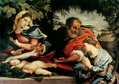 Den hellige familie med St. Katarina av Alexandria, 1533 av Lorenzo Lotto