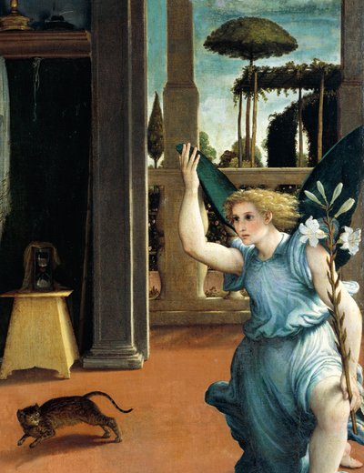 The Recanati Annunciation, ca 1532, av Lorenzo Lotto (1480 ca- 1556), olje på lerret av Lorenzo Lotto