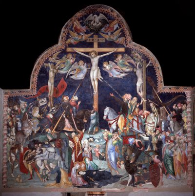 Korsfestelse (fresko av Lorenzo Salimbeni