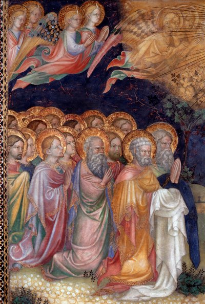 Jesu dåp av døperen Johannes som døper Jesus Detail Fresco av Lorenzo av Lorenzo Salimbeni
