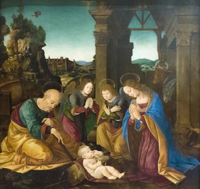 Tilbedelse av Kristusbarnet av Lorenzo di Credi