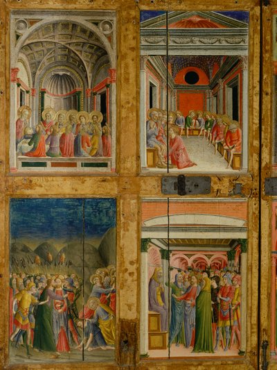 Relikvieskrin av dørene til Santa Maria della Scala. innvendig panel av Lorenzo di Pietro Vecchietta