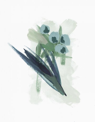 Abstrakte blå blomster av Lori Ann Folz