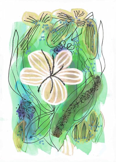 Abstrakt blomsterhage av Lori Ann Folz