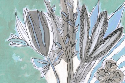 Abstrakt blomsterskisse av Lori Ann Folz