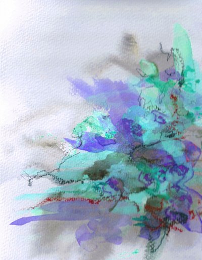 Aqua Violet Abstraksjon av Lori Ann Folz