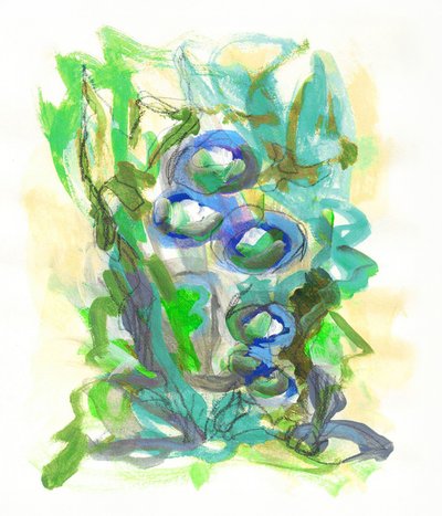 Grønne og blå blomster av Lori Ann Folz