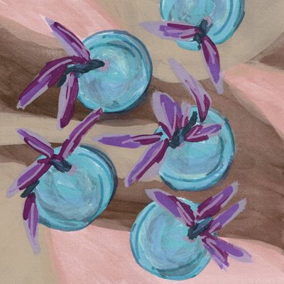 Lilla og blå blomster av Lori Ann Folz