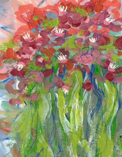Levende, abstrakt blomstermotiv av Lori Ann Folz