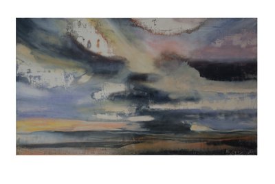 Turner In Translation 2, 2016, olje og skjellakk på gessopanel av Lou Gibbs
