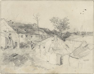 utsikt over landsbyen av Louis Adolphe Hervier