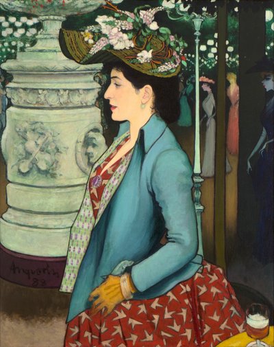 En elegant kvinne på Élysée Montmartre av Louis Anquetin