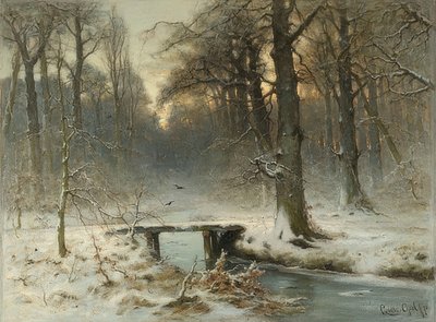 En januarkveld i Haag-skogen. 1875 av Louis Apol