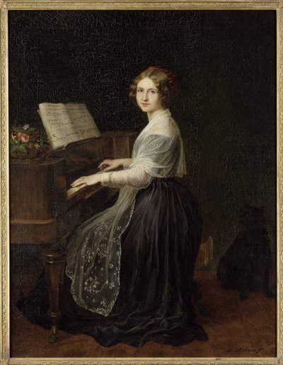 Portrett av sopranen Jenny Lind (1820-1887), av Asher, Louis (1804-1878). Olje på lerret av Louis Asher