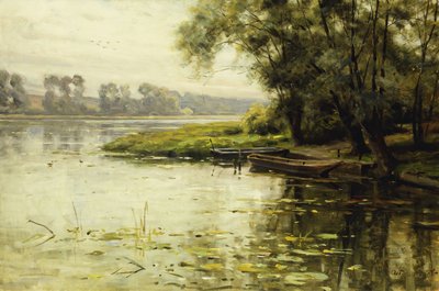 Eng ved elvebredden; La Prairie au bord de Fleuve av Louis Aston Knight