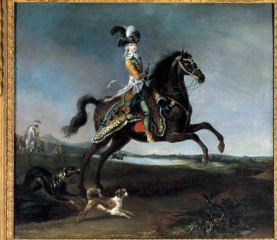 Ridesportrett av Marie Antoinette av Lorraine Habsburg, dronning av Frankrike (1755-1793) Maleri av Louis Auguste Brun (1758-1815) av Louis Auguste Brun